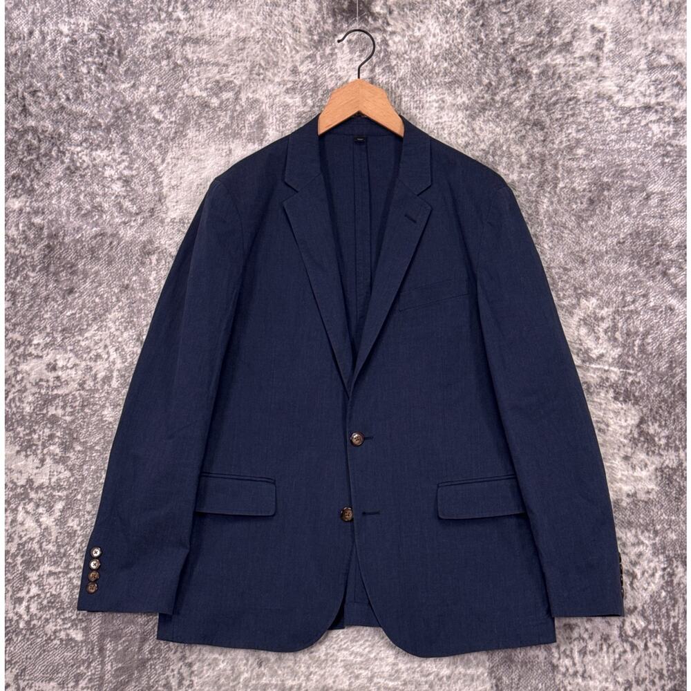 J Crew Ludlow Blazer 40 Short Mens Blue Somelos Cotton Linen Unstructured